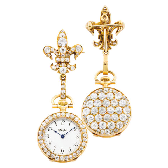 Fine Swiss yellow gold and diamond-set watch Circa 1900 Fine Swiss yellow gold and diamond-set watch Circa 1900