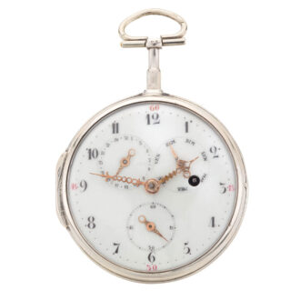 Unusual French silver verge watch with calendar Circa 1790 Unusual French silver verge watch with calendar Circa 1790