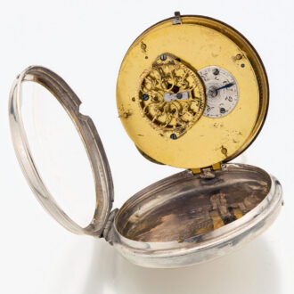 Unusual French silver verge watch with calendar Circa 1790 Unusual French silver verge watch with calendar Circa 1790