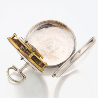 Unusual French silver verge watch with calendar Circa 1790 Unusual French silver verge watch with calendar Circa 1790