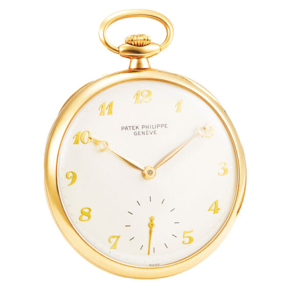 Swiss yellow gold open faced keyless watch Circa 1944