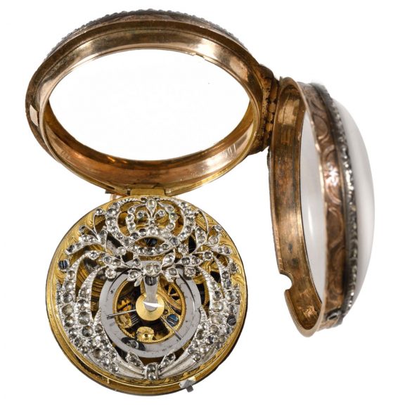 Rare French 18K gold open work verge pocket watch Circa 1750 Rare French 18K gold open work verge pocket watch Circa 1750
