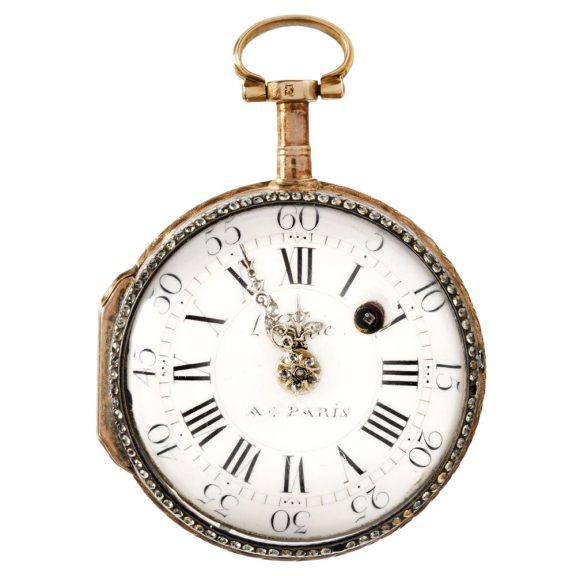 Rare French 18K gold open work verge pocket watch Circa 1750