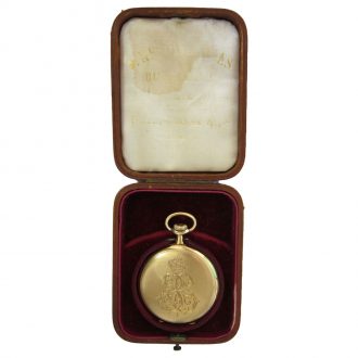 Heavy Swiss 18 carat yellow gold keyless lever watch Circa 1910