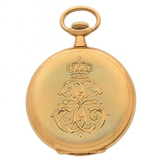 Heavy Swiss 18 carat yellow gold keyless lever watch Circa 1910