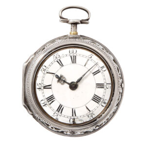 English silver quarter repeating verge pocket watch Circa 1740