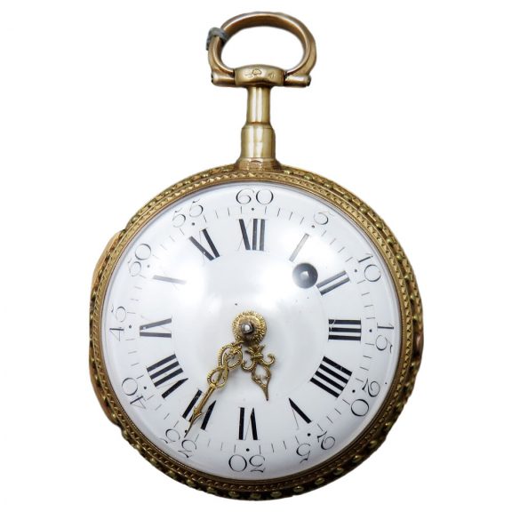 French 18 carat varicoloured gold verge pocket watch Circa 1800 French 18 carat varicoloured gold verge pocket watch Circa 1800