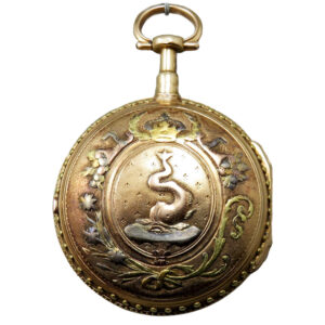 French 18 carat varicoloured gold verge pocket watch Circa 1800