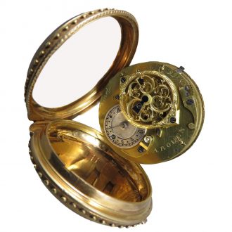 French 18 carat varicoloured gold verge pocket watch Circa 1800