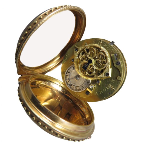 French 18 carat varicoloured gold verge pocket watch Circa 1800 French 18 carat varicoloured gold verge pocket watch Circa 1800