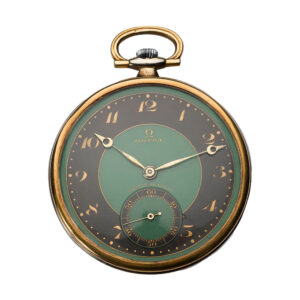 Rare Swiss 18K gold enamel Art Deco pocket watch Circa 1930