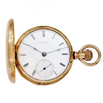 American 14K gold hunting cased lever pocket watch Circa 1900