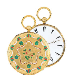 Gold and enamel Swiss pocket watch for the Turkish market Circa 1860