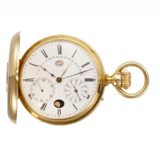 Swiss 18 Carat gold watch with five complications Circa 1860