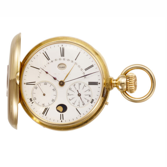 Swiss 18 Carat gold watch with five complications Circa 1860