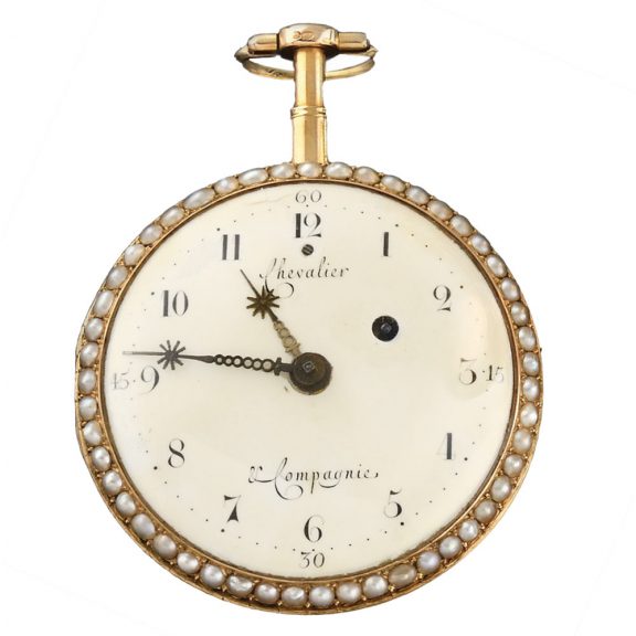 Swiss gold, enamel quarter repeating pocket watch Circa 1790