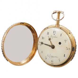Swiss gold, enamel quarter repeating pocket watch Circa 1790