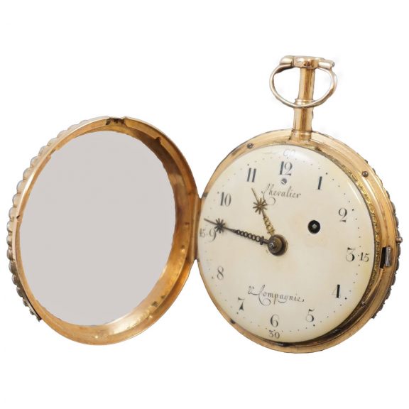 Swiss gold, enamel quarter repeating pocket watch Circa 1790 Swiss gold, enamel quarter repeating pocket watch Circa 1790