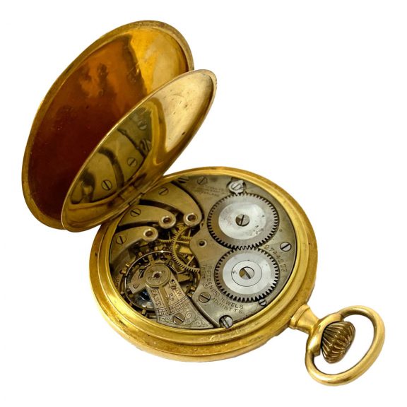 Swiss gold manual winding open faced lever watch Circa 1900 Swiss gold manual winding open faced lever watch Circa 1900