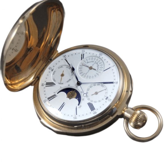 Rare Swiss perpetual calendar watch with moon phases Circa 1874 Rare Swiss perpetual calendar watch with moon phases Circa 1874