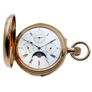 Rare Swiss perpetual calendar watch with moon phases Circa 1874