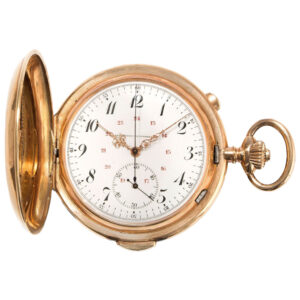Swiss 18K gold quarter repeating chronograph watch Circa 1920