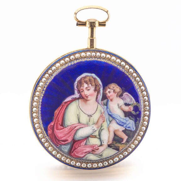 Fine Swiss gold and enamel verge pocket watch Circa 1795 Fine Swiss gold and enamel verge pocket watch Circa 1795