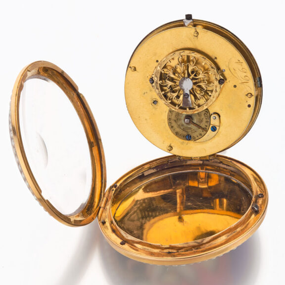 Fine Swiss gold and enamel verge pocket watch Circa 1795 Fine Swiss gold and enamel verge pocket watch Circa 1795