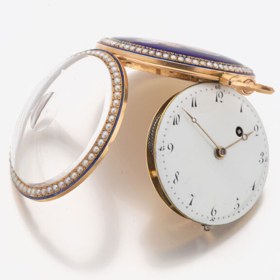 Fine Swiss gold and enamel verge pocket watch Circa 1795 Fine Swiss gold and enamel verge pocket watch Circa 1795
