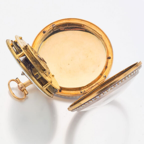 Fine Swiss gold and enamel verge pocket watch Circa 1795 Fine Swiss gold and enamel verge pocket watch Circa 1795