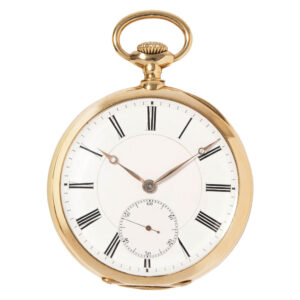 Swiss 18K gold open faced lever pocket watch Circa 1910