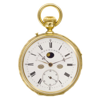Swiss 18 Carat gold watch with six complications Circa 1860