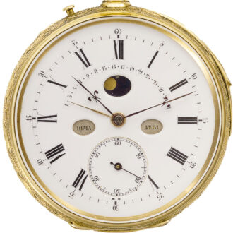 Swiss 18 carat gold watch with six complications Circa 1860