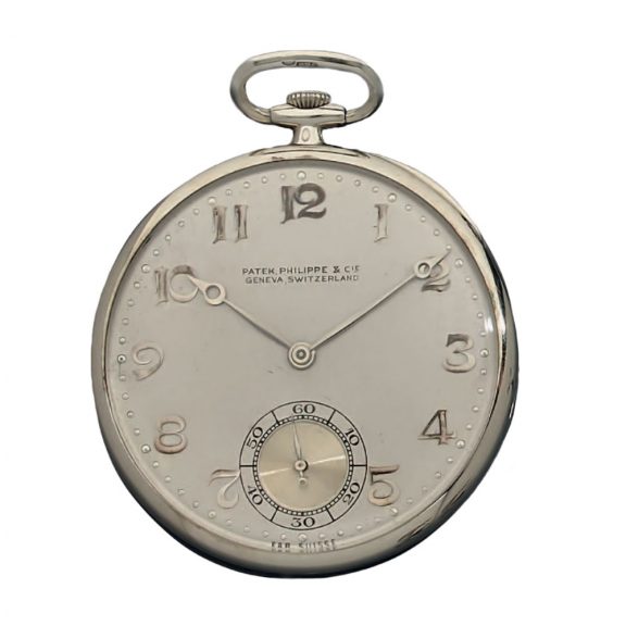 Swiss 18K white gold keyless pocket watch Circa 1922