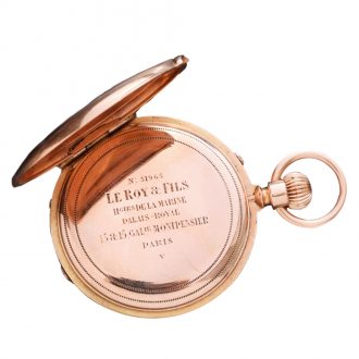 French 18K gold half hunter lever pocket watch Circa 1875