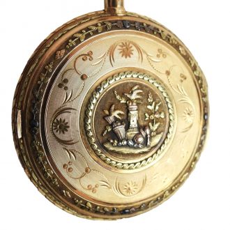 French open faced pocket watch in three shades of gold Circa 1795