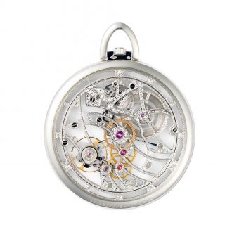 Swiss platinum skeleton pendant watch with diamonds Circa 1994
