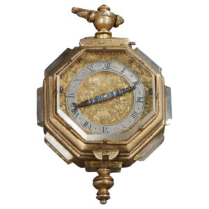 English silver vermeil and rock crystal octagonal watch Circa 1650