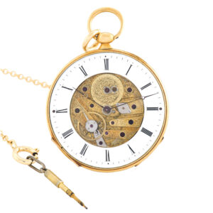Swiss bagnolet calibre ultra thin watch with visible movement Circa 1840