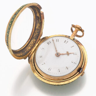 English gilt and shagreen pair cased watch Circa 1775