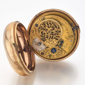 English gilt and shagreen pair cased watch Circa 1775