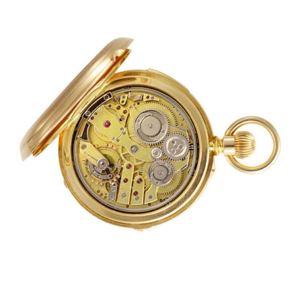 Swiss gold Audemars watch with three complications Circa 1880 Swiss gold Audemars watch with three complications Circa 1880