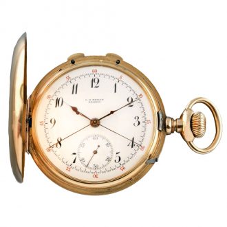 Swiss gold lever with split seconds chronograph Circa 1900