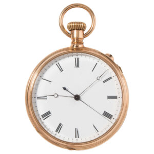 Swiss gold watch with jumping centre seconds Circa 1885