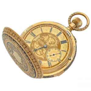 Rare Indian gold enamel hunting cased pocket watch Circa 1870