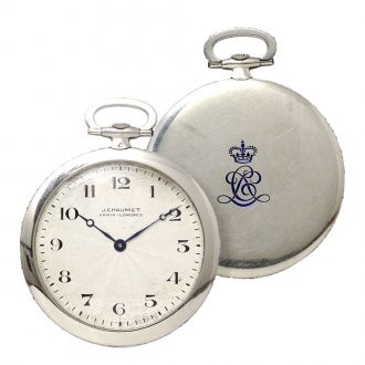 Very fine French platinum and diamonds set lever watch Circa 1925