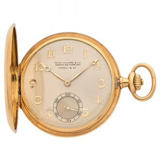 Swiss 18K yellow gold keyless full hunter lever watch Circa 1910