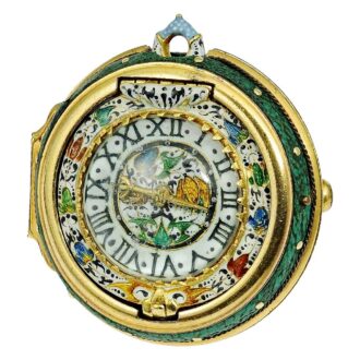English gold miniature enamel verge pocket watch Circa 1630