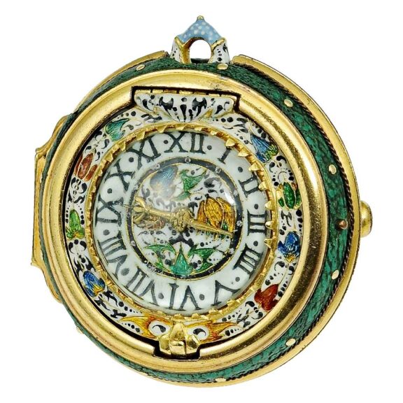 English gold miniature enamel verge pocket watch Circa 1630