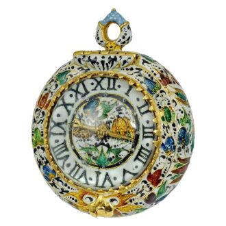 English gold miniature enamel verge pocket watch Circa 1630